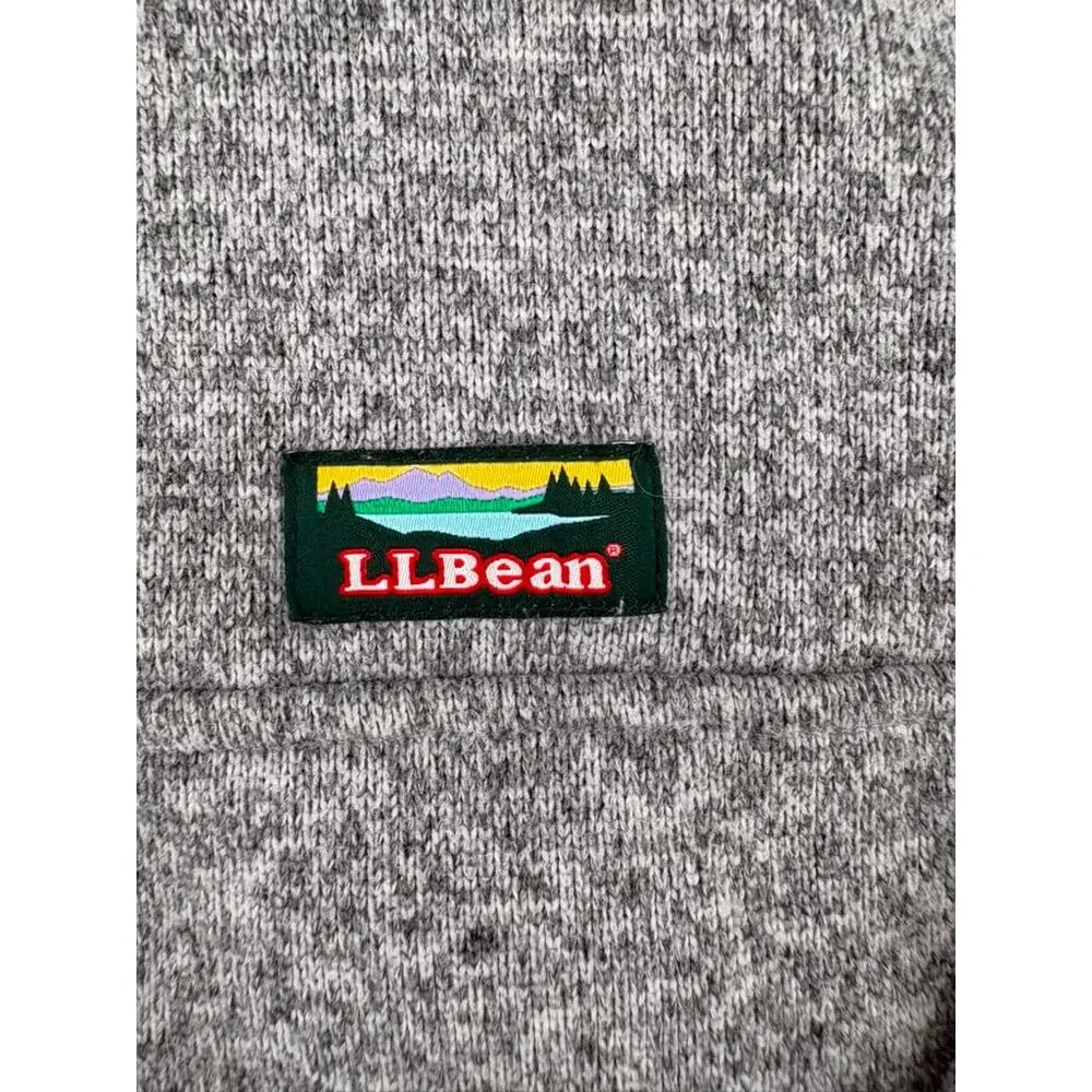 L.L.Bean Men’s M Sweater Fleece Snap Neck Pullover Gray